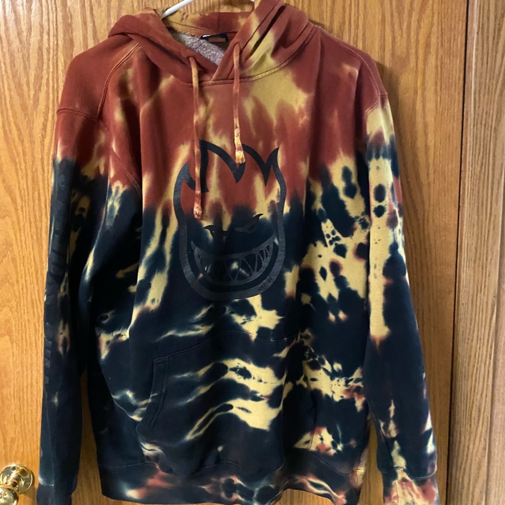 Spitfire Black,Orange and Yellow Tie Dye Sweatshirt